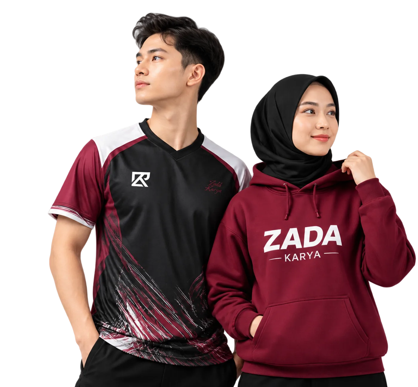 Model mengenakan hasil produksi Zada Karya Production